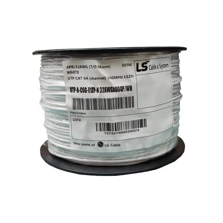 CABLE UTP 4P CATEGORÍA 6A STR 32 AWG BLANCO LSZH