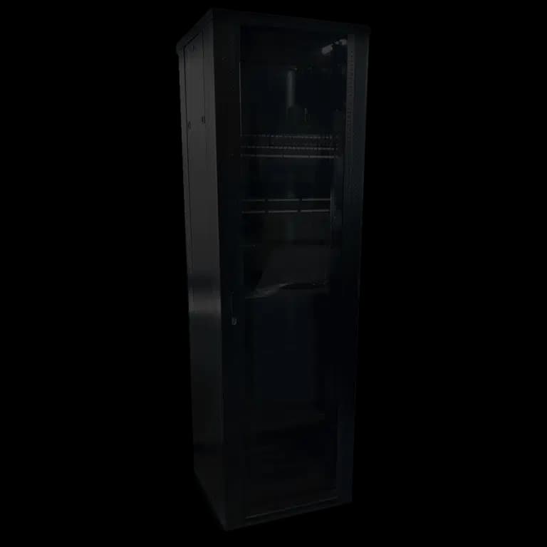 GABINETE 42UX600X600 NEGRO PUERTA VIDRIO